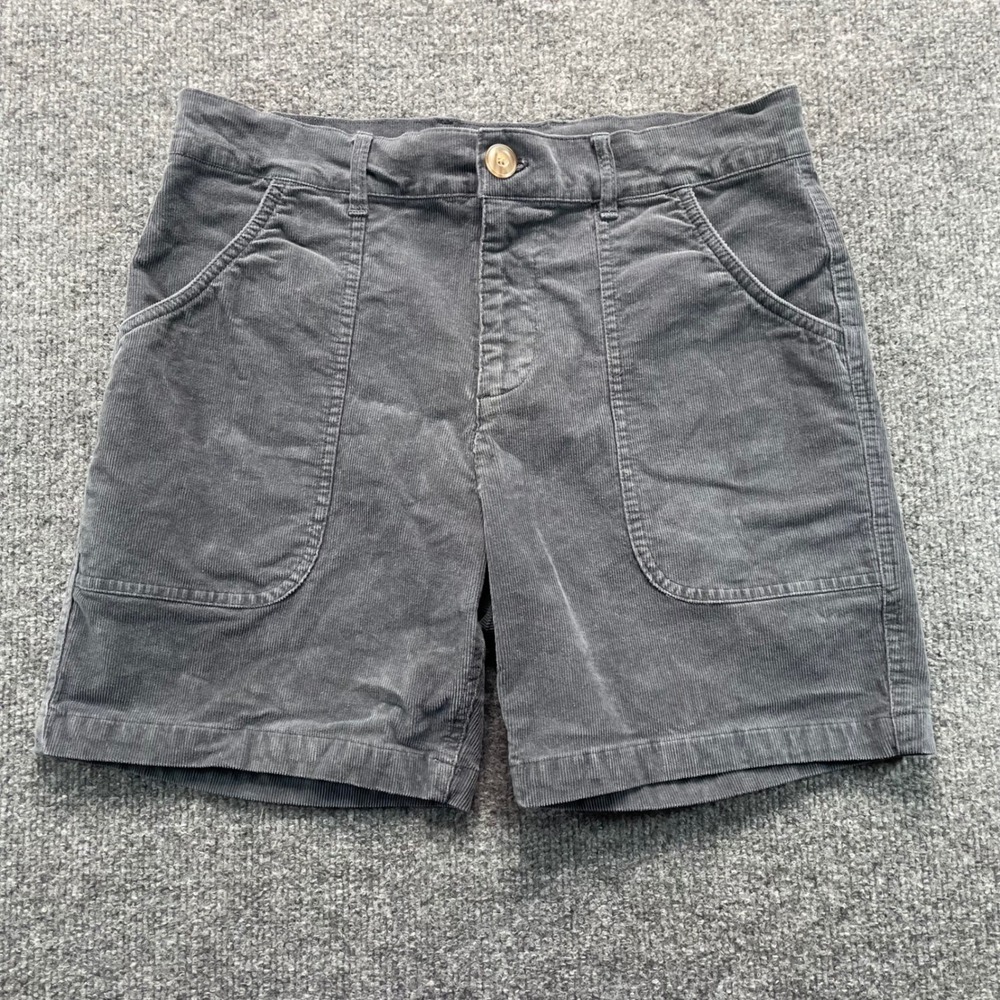 Marine Layer Corduroy Shorts Women 30 Gray High Rise Patch Pocket